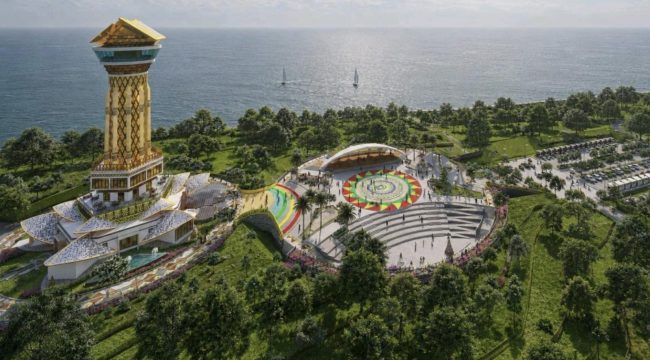 Animasi bangunan Museum dan Monumen Bahasa Nasional Pulau Penyengat. (Sumber: Dinas PUPP Kepri)