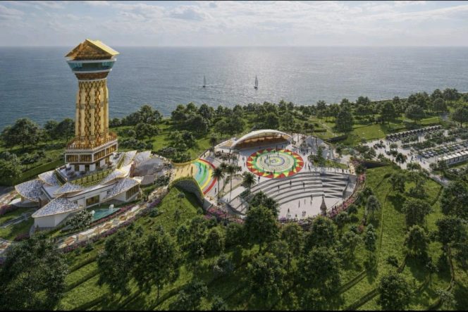 
					Animasi bangunan Museum dan Monumen Bahasa Nasional Pulau Penyengat. (Sumber: Dinas PUPP Kepri)